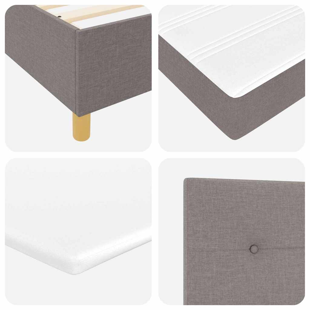 LED Box Spring Krevet Sivo-smeđa 90 x 200 cm tkanina
