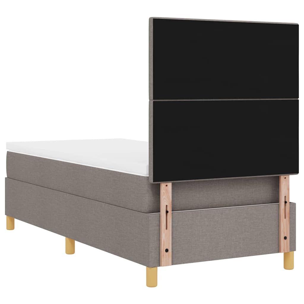LED Box Spring Krevet Sivo-smeđa 90 x 200 cm tkanina