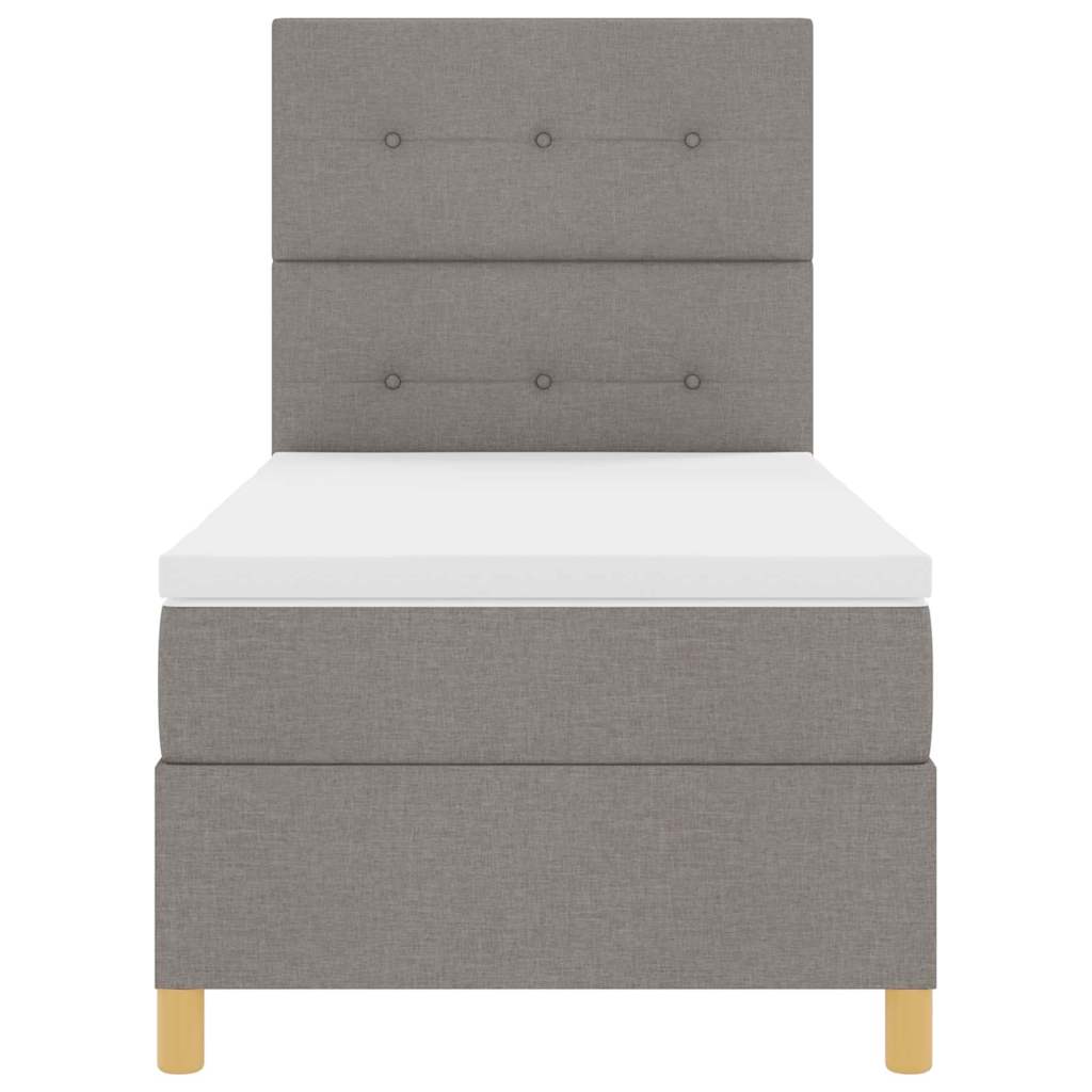 LED Box Spring Krevet Sivo-smeđa 90 x 200 cm tkanina