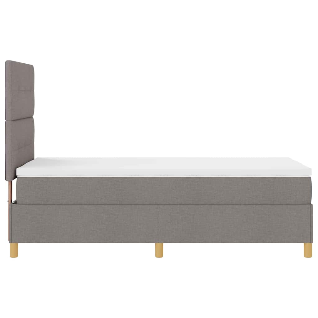 LED Box Spring Krevet Sivo-smeđa 90 x 200 cm tkanina
