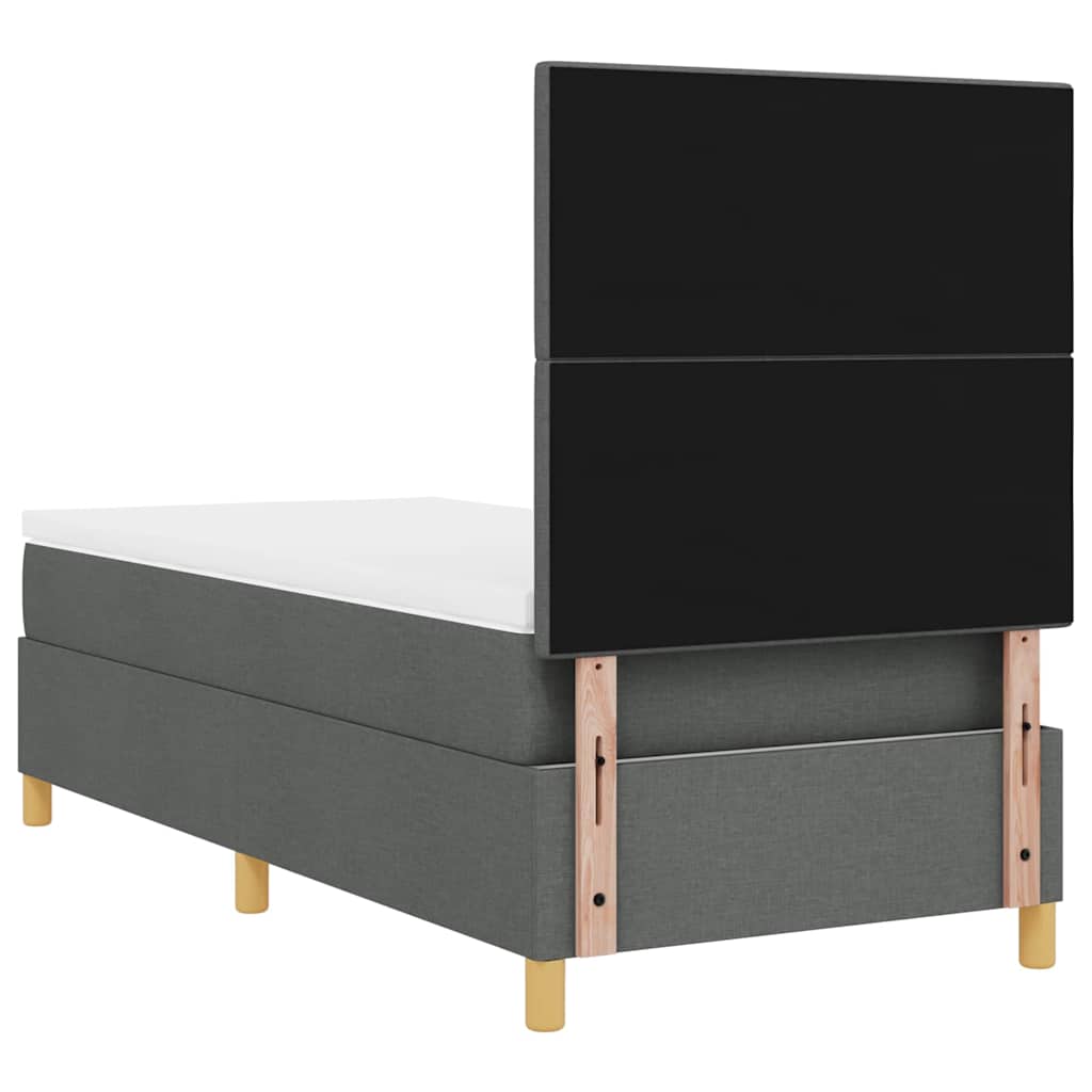 LED Box Spring Krevet Tamno siva 100 x 200 cm tkanina