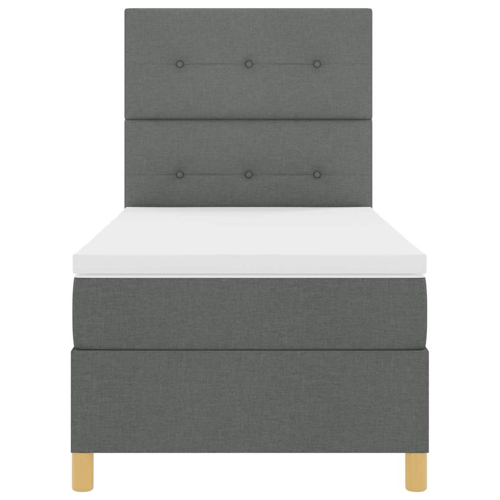 LED Box Spring Krevet Tamno siva 100 x 200 cm tkanina