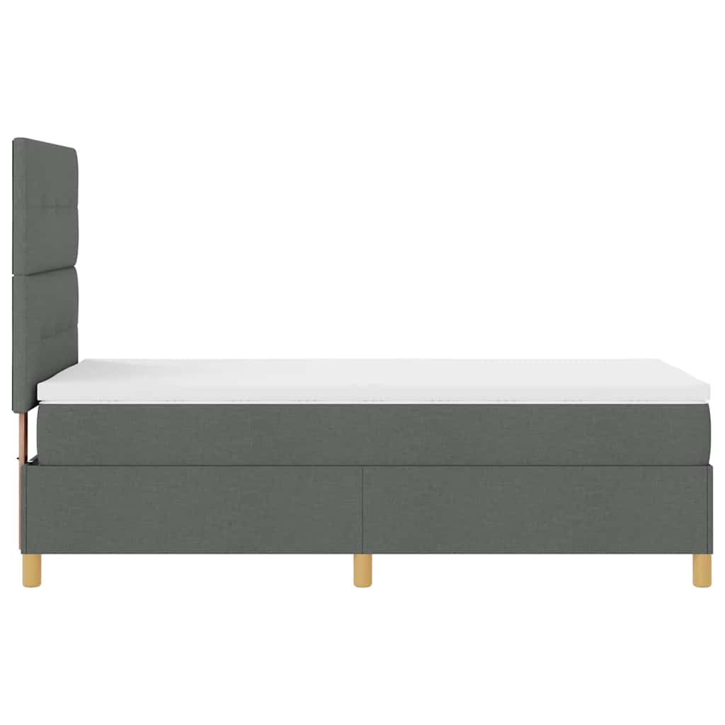 LED Box Spring Krevet Tamno siva 100 x 200 cm tkanina