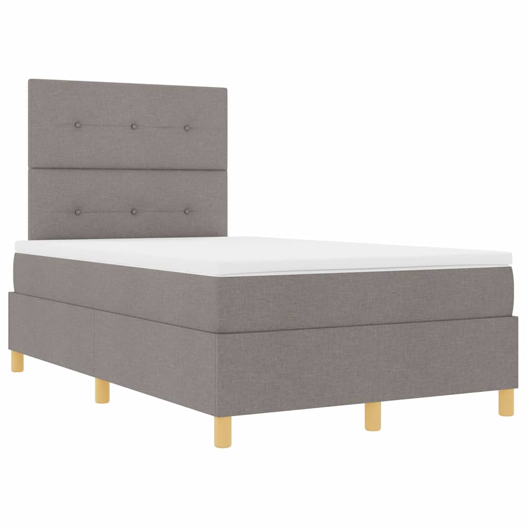 LED Box Spring Krevet Sivo-smeđa 120 x 190 cm tkanina