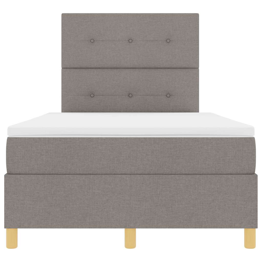 LED Box Spring Krevet Sivo-smeđa 120 x 190 cm tkanina