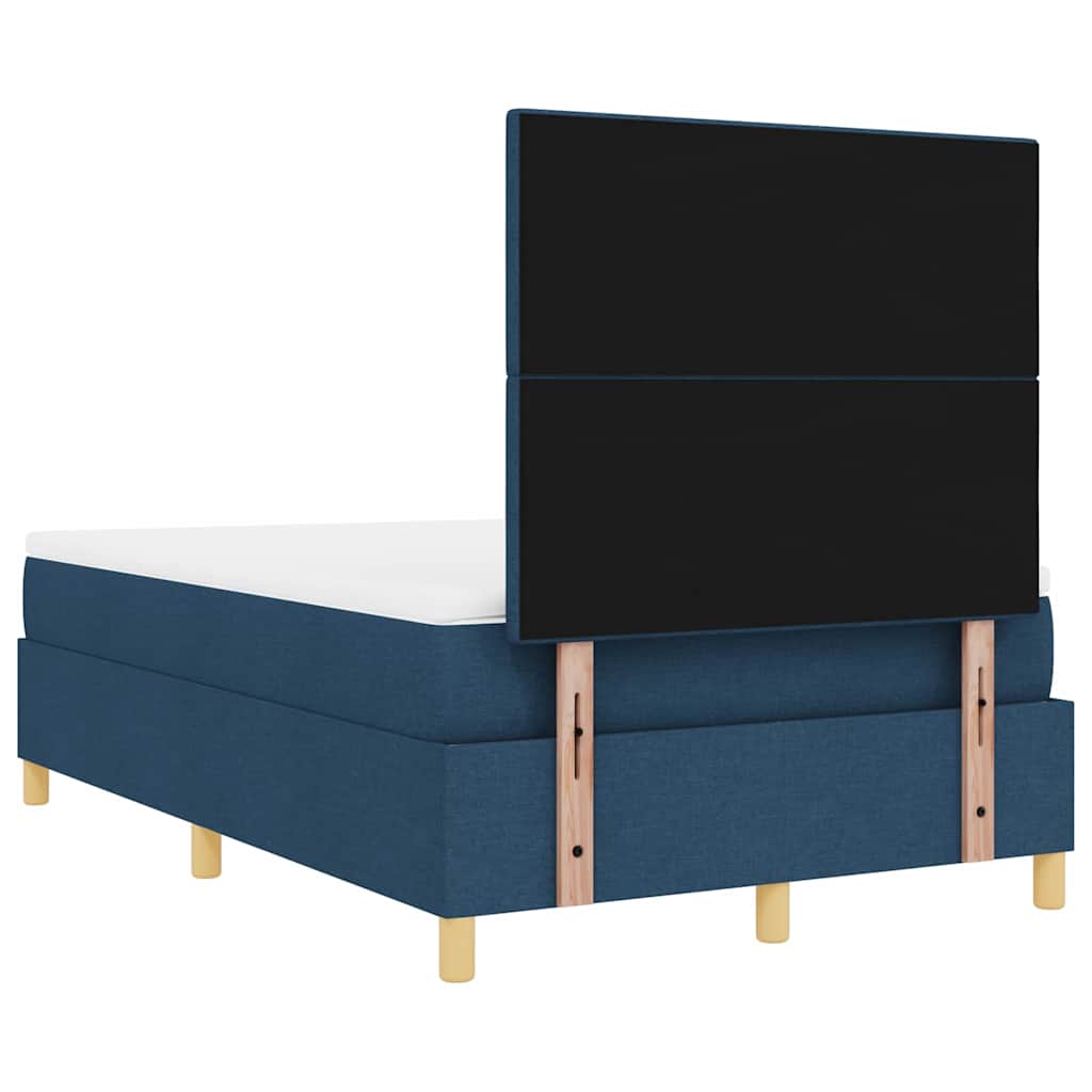 LED Box Spring Krevet s uzglavljem Plava 120 x 190 cm tkanina