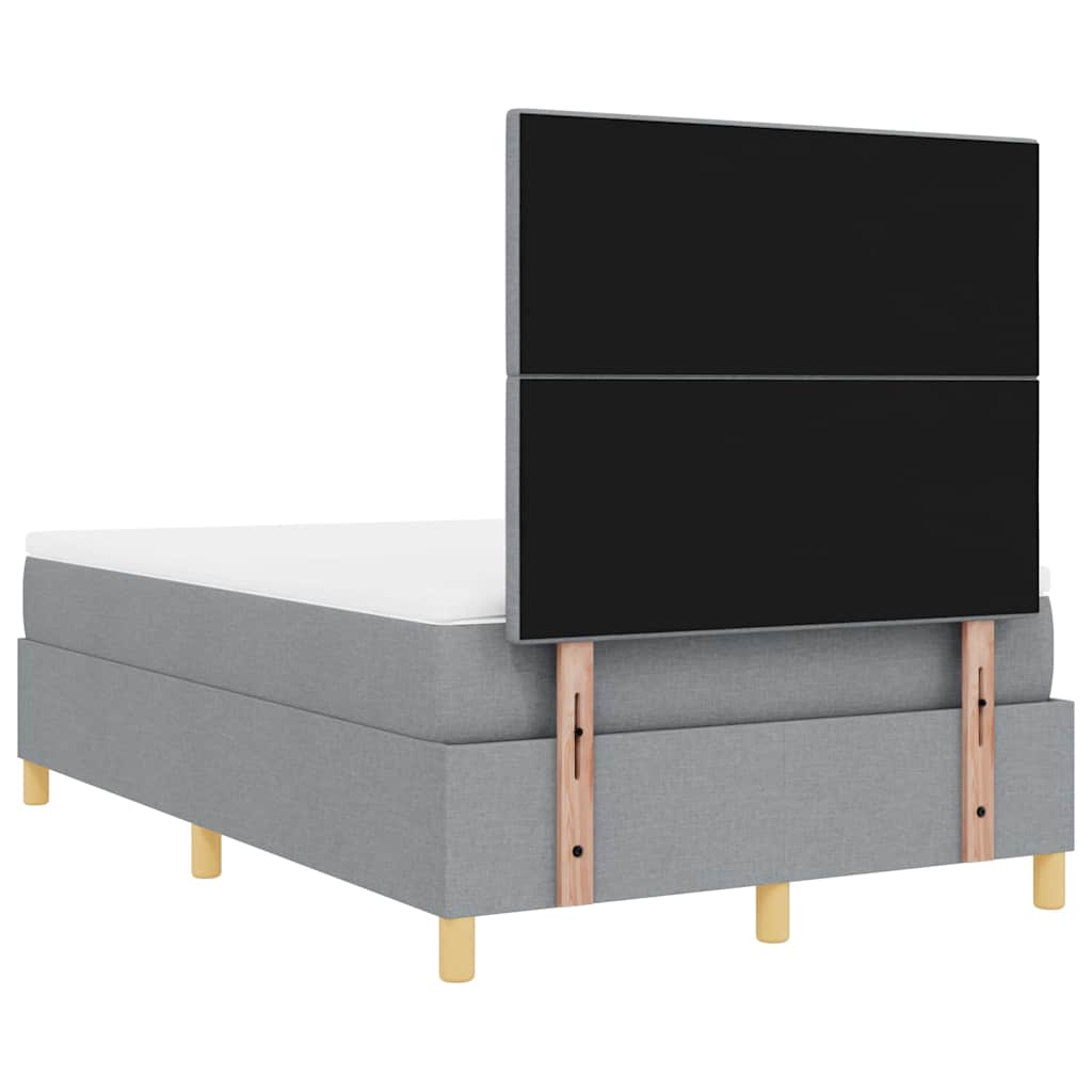 LED Box Spring Krevet Svijetlo siva 120 x 200 cm tkanina