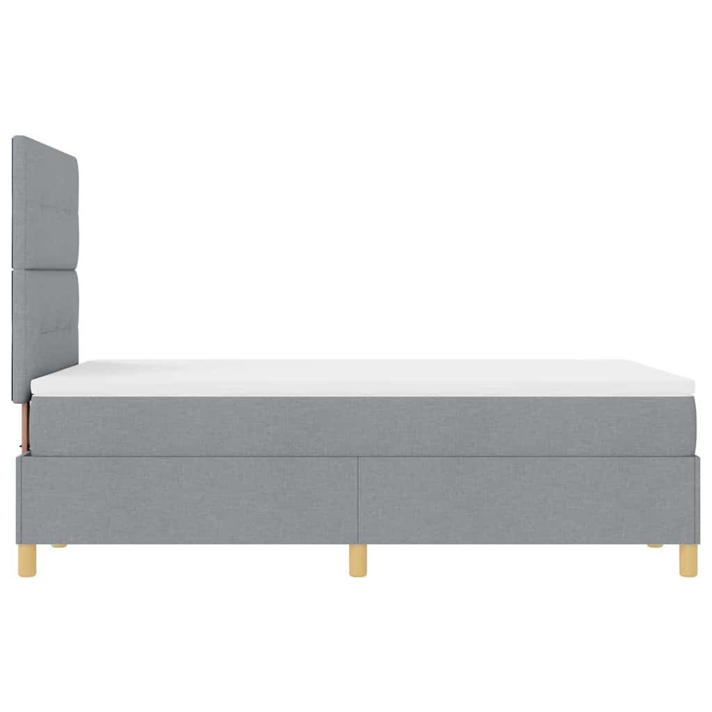 LED Box Spring Krevet Svijetlo siva 120 x 200 cm tkanina