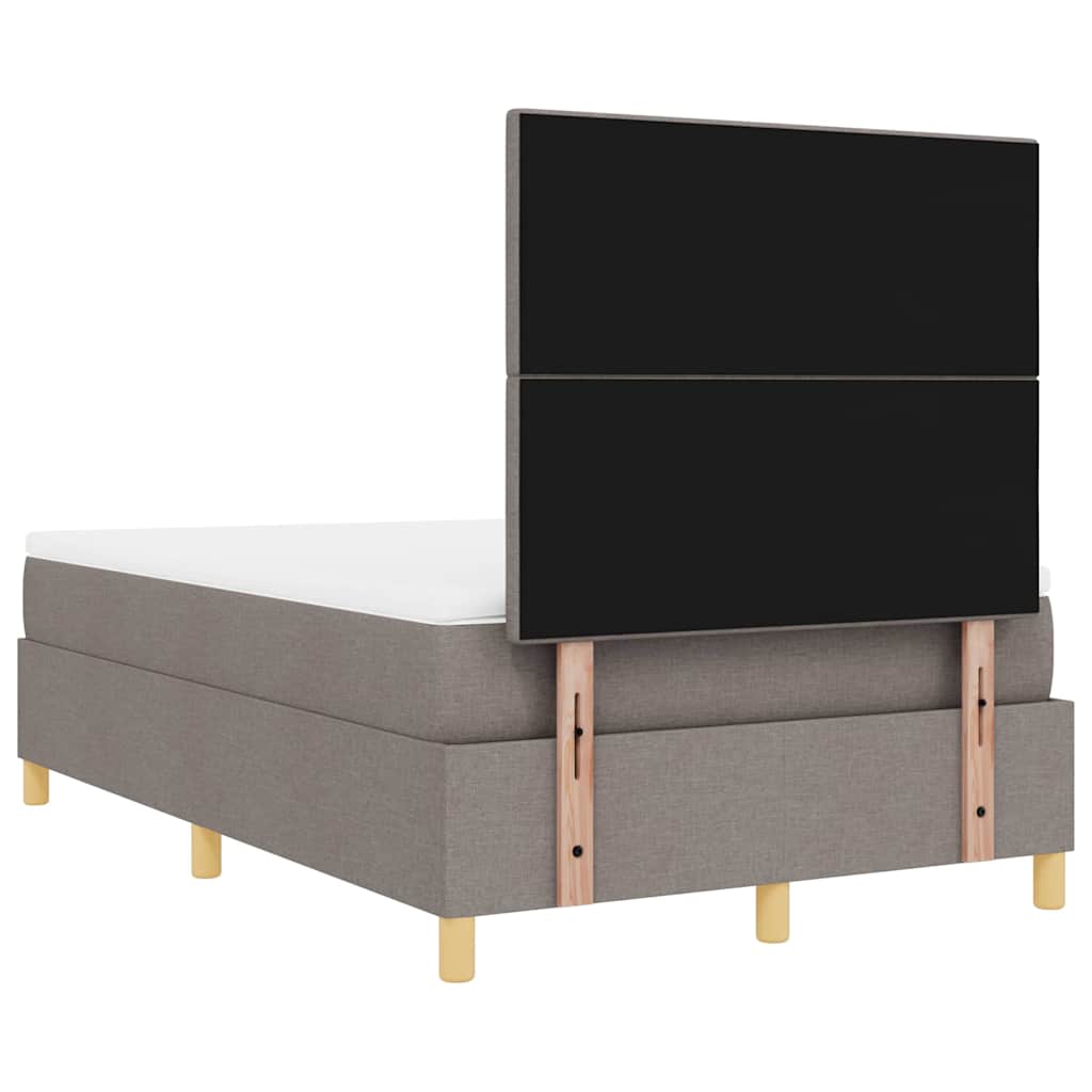 LED Box Spring Krevet Sivo-smeđa 120 x 200 cm tkanina