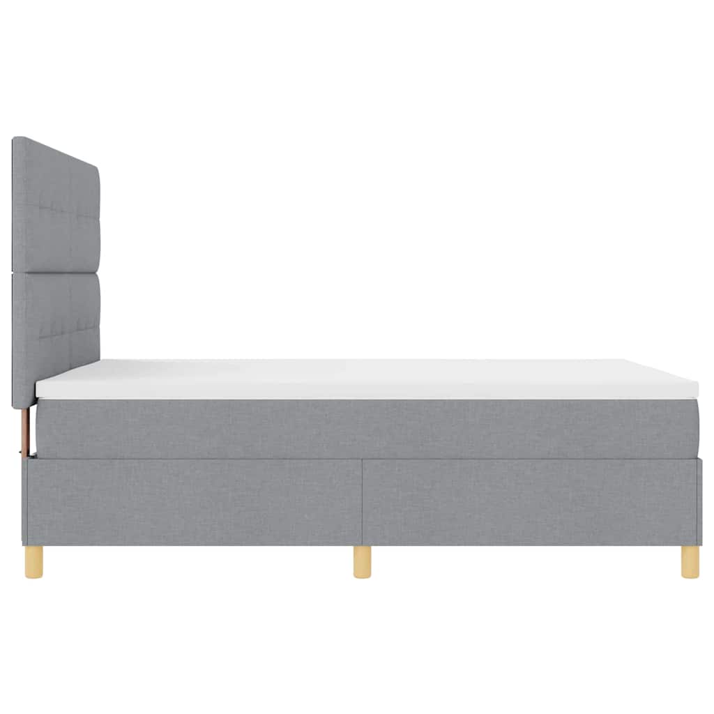 LED Box Spring Krevet Svijetlo siva 140 x 190 cm tkanina