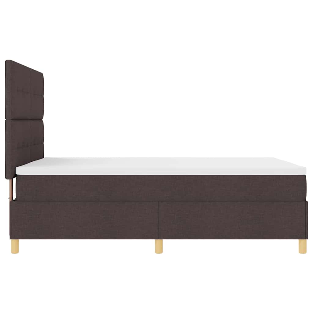 LED Box Spring Krevet Tamno smeđa 140 x 190 cm tkanina