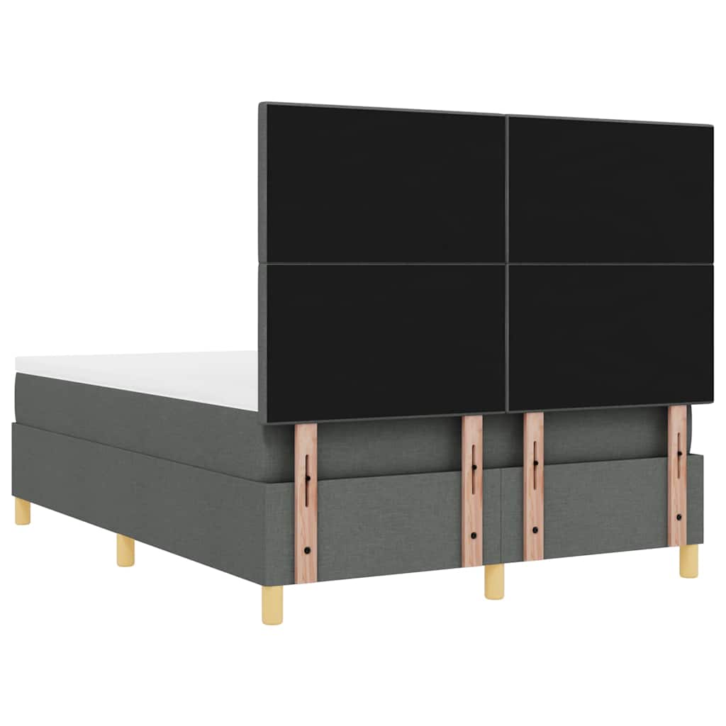 LED Box Spring Krevet Tamno siva 140 x 200 cm tkanina