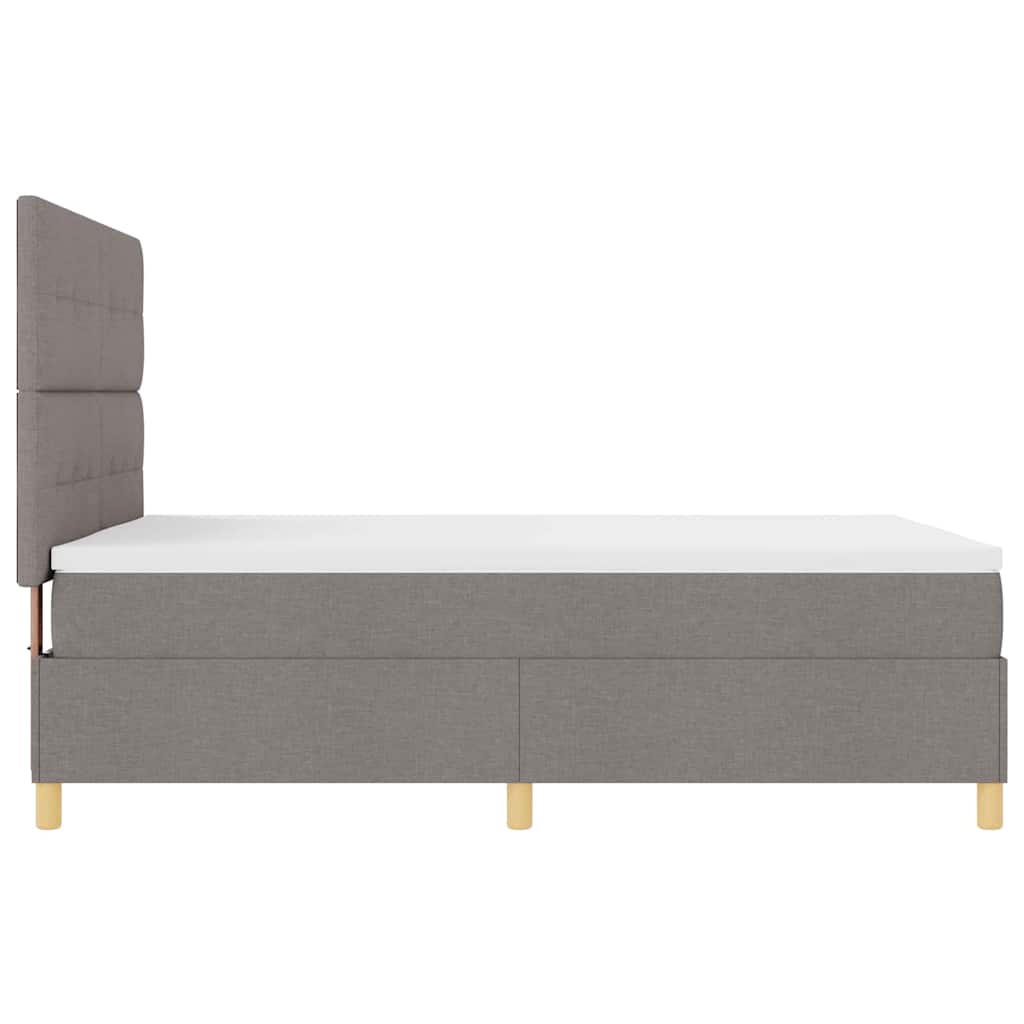 LED Box Spring Krevet Sivo-smeđa 140 x 200 cm tkanina