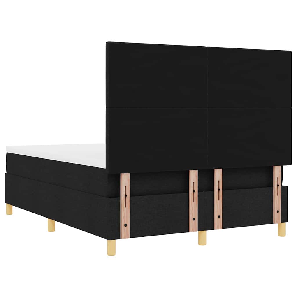 LED Box Spring Krevet s madracem Crna 160 x 200 cm tkanina