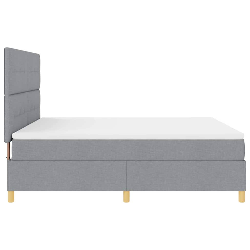 LED Box Spring Krevet Svijetlo siva 180 x 200 cm tkanina