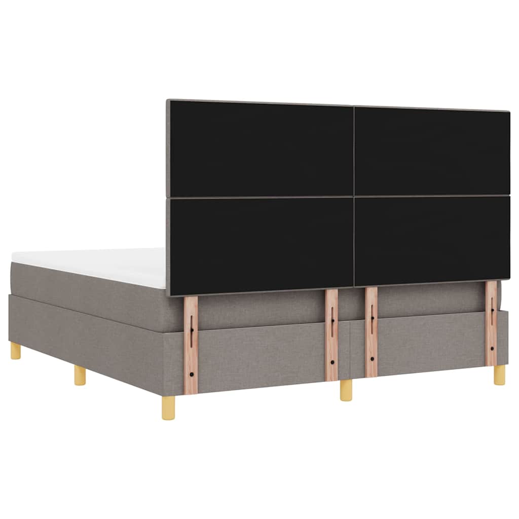 LED Box Spring Krevet Sivo-smeđa 180 x 200 cm tkanina