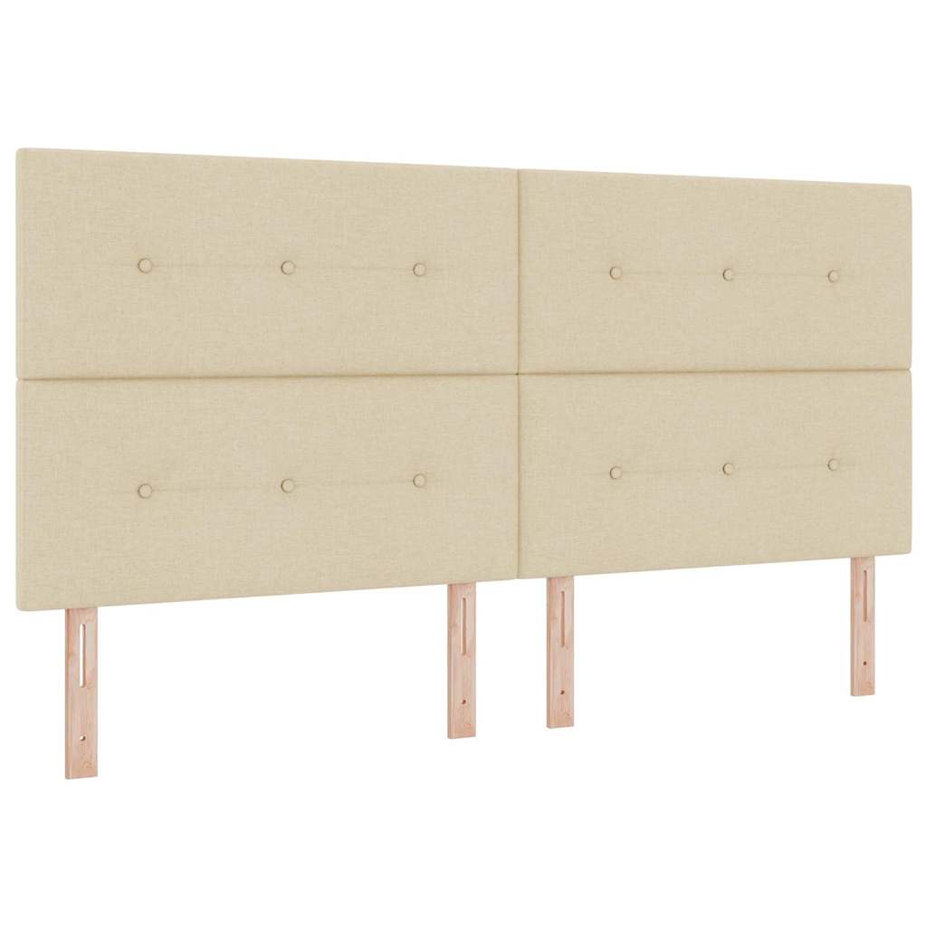 LED Box Spring Krevet s madracem Krema 200 x 200 cm tkanina