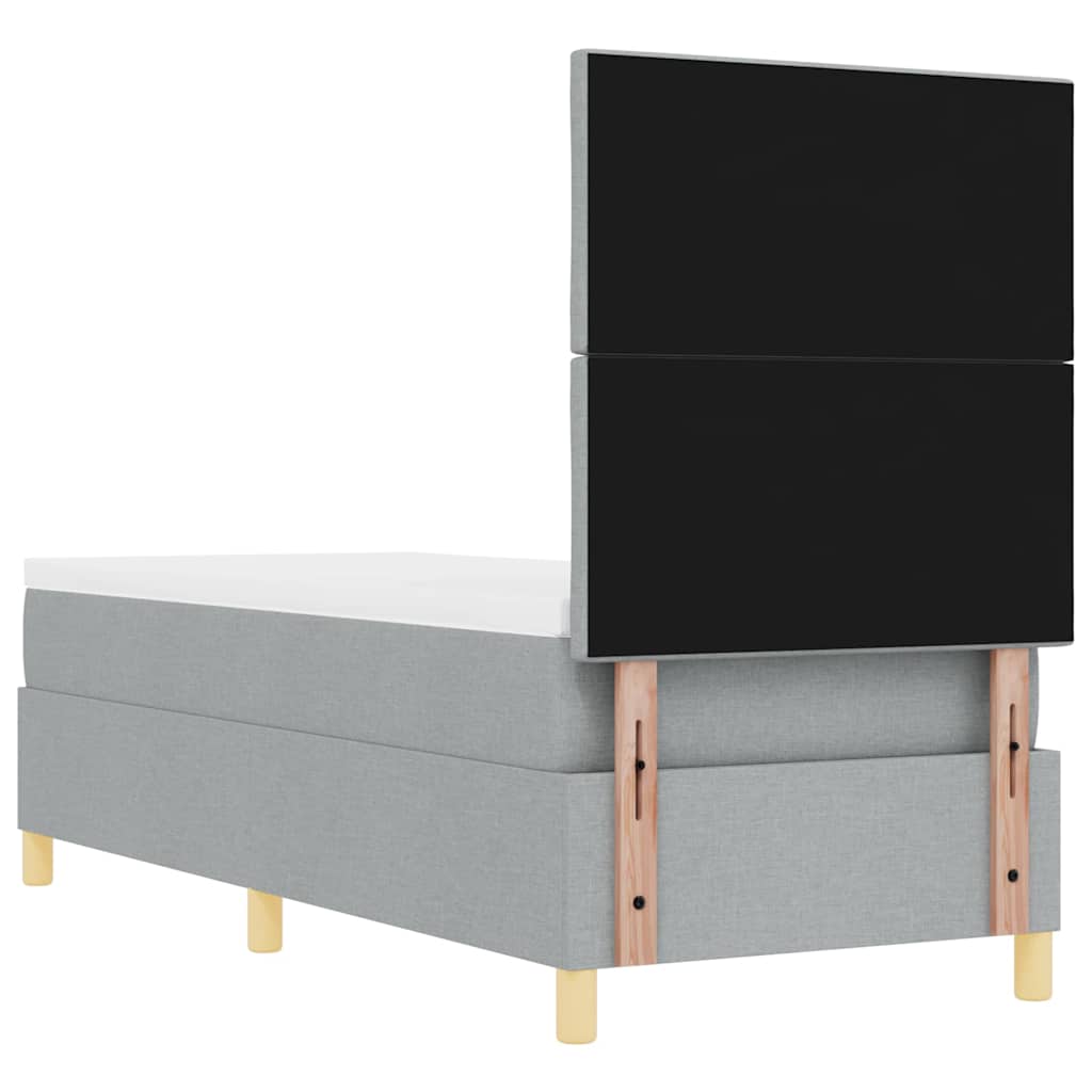 LED Box Spring Krevet Svijetlo siva 80 x 200 cm tkanina