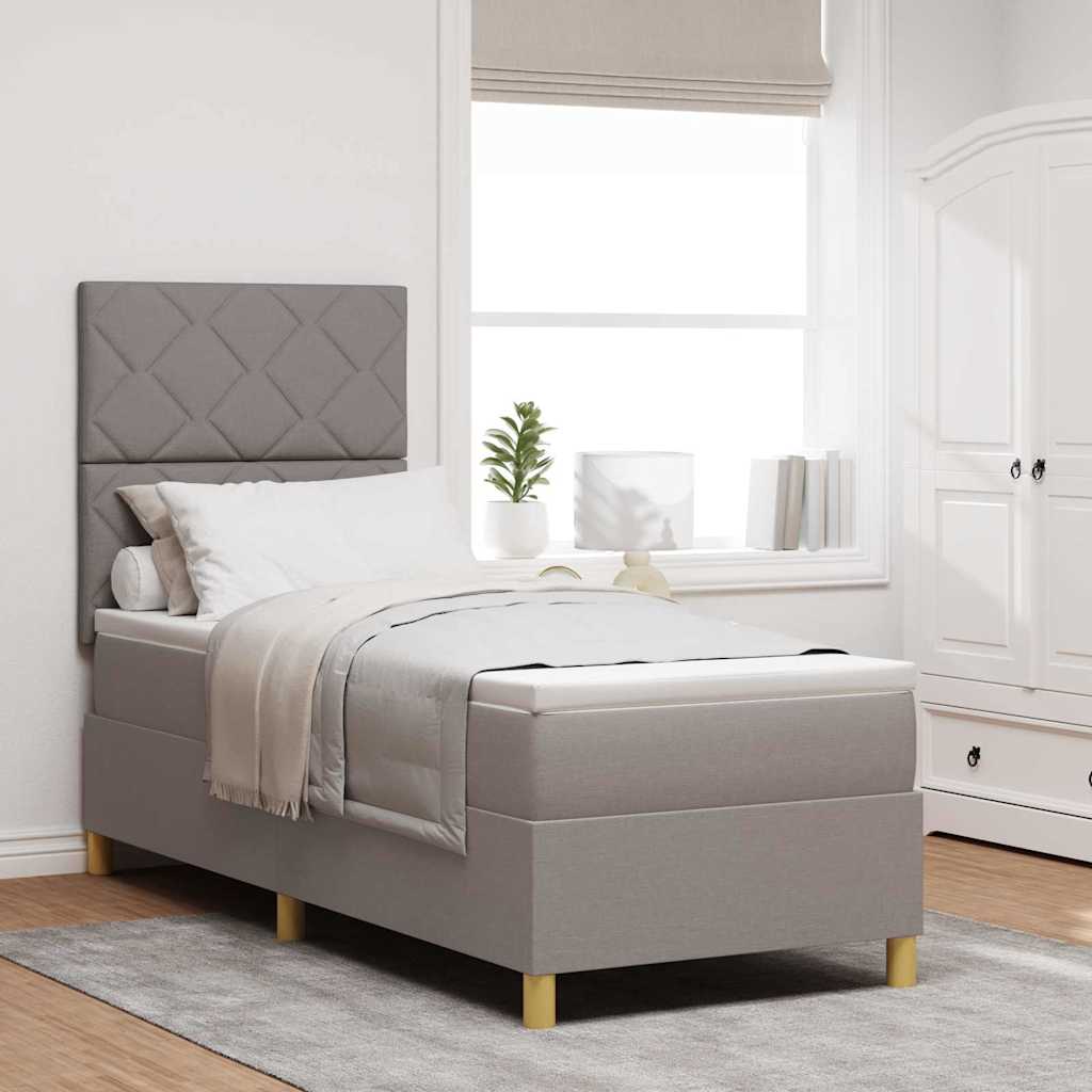 LED Box Spring Krevet s madracem Sivo-smeđa 80 x 200 cm tkanina