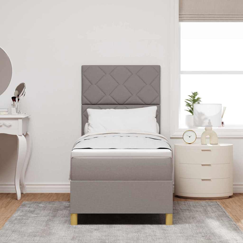 LED Box Spring Krevet s madracem Sivo-smeđa 80 x 200 cm tkanina
