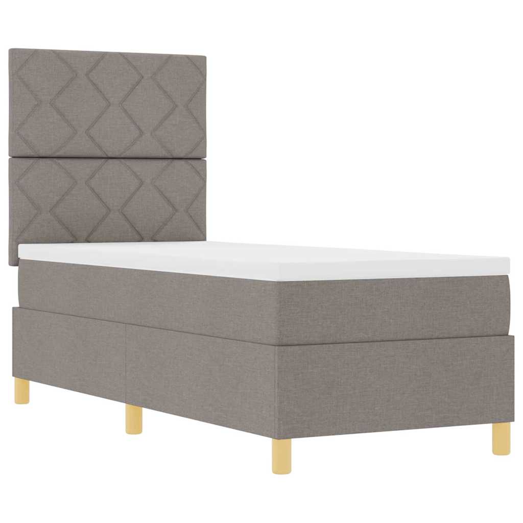 LED Box Spring Krevet s madracem Sivo-smeđa 80 x 200 cm tkanina