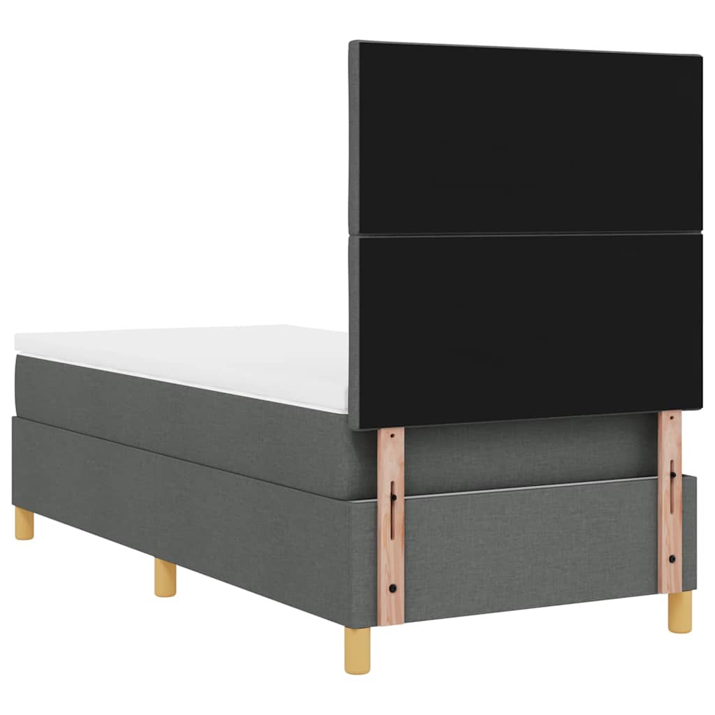 LED Box Spring Krevet Tamno siva 90 x 190 cm tkanina