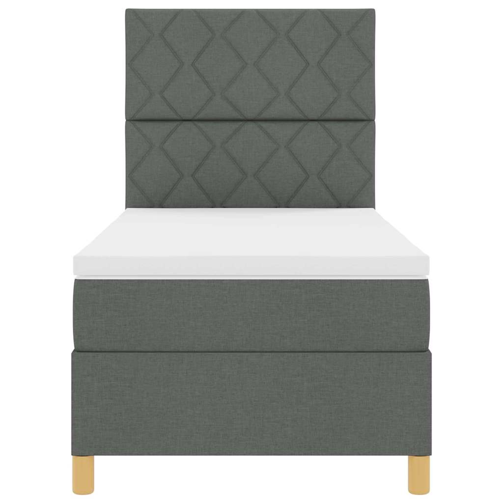 LED Box Spring Krevet Tamno siva 90 x 190 cm tkanina