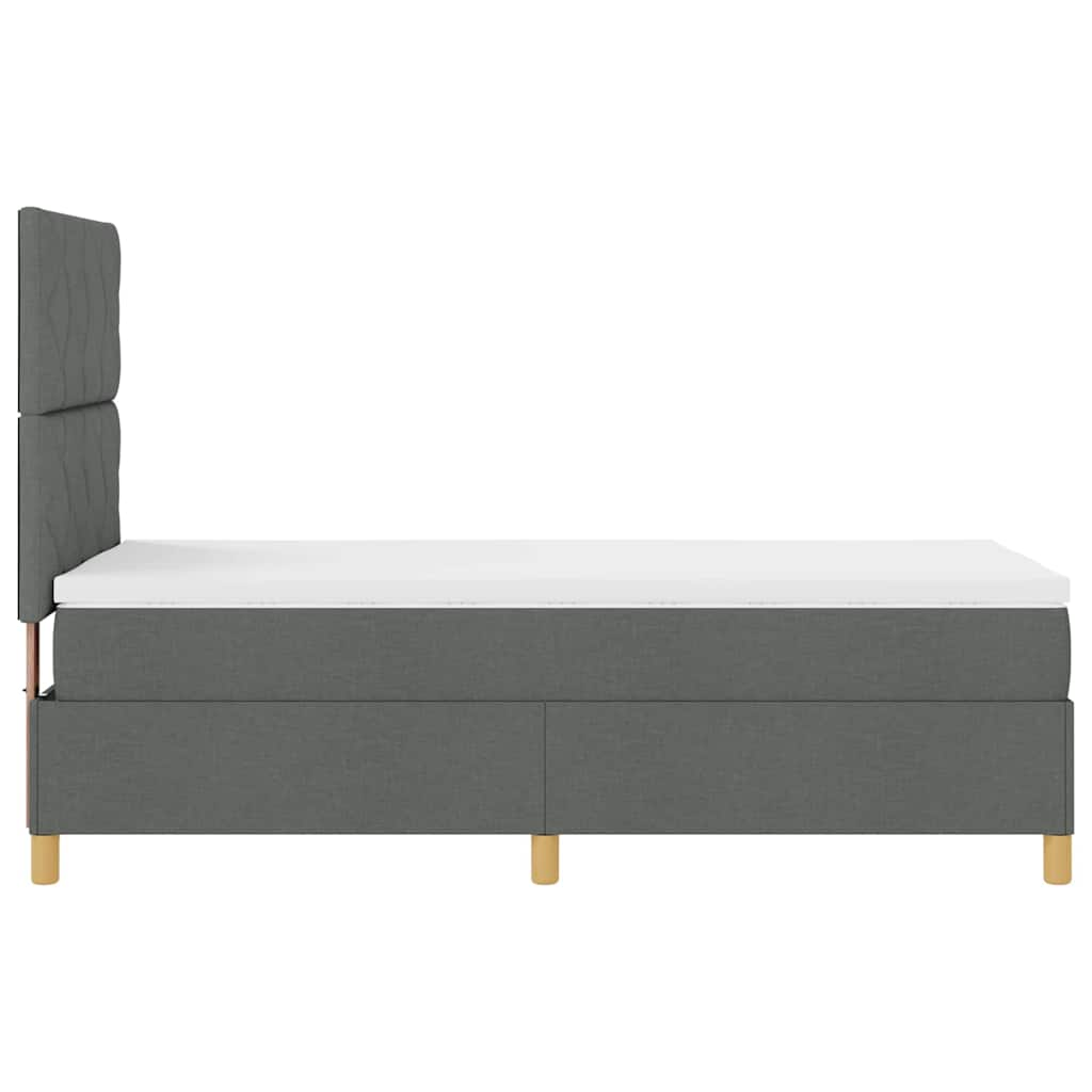 LED Box Spring Krevet Tamno siva 90 x 190 cm tkanina
