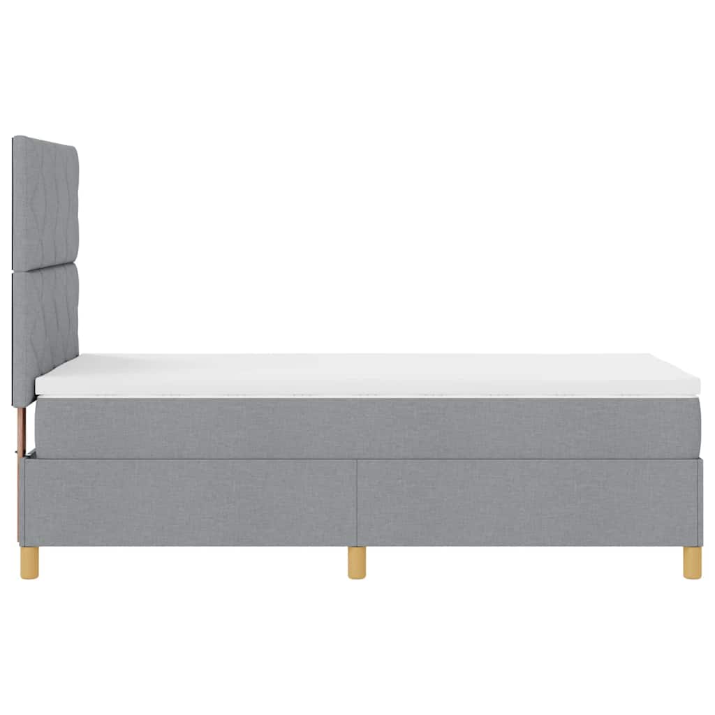LED Box Spring Krevet Svijetlo siva 100 x 200 cm tkanina