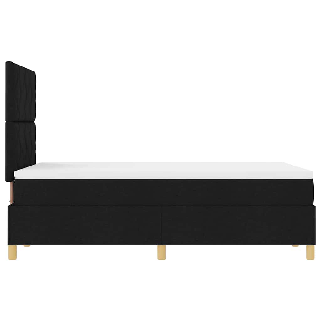 LED Box Spring Krevet s uzglavljem Crna 120 x 190 cm tkanina