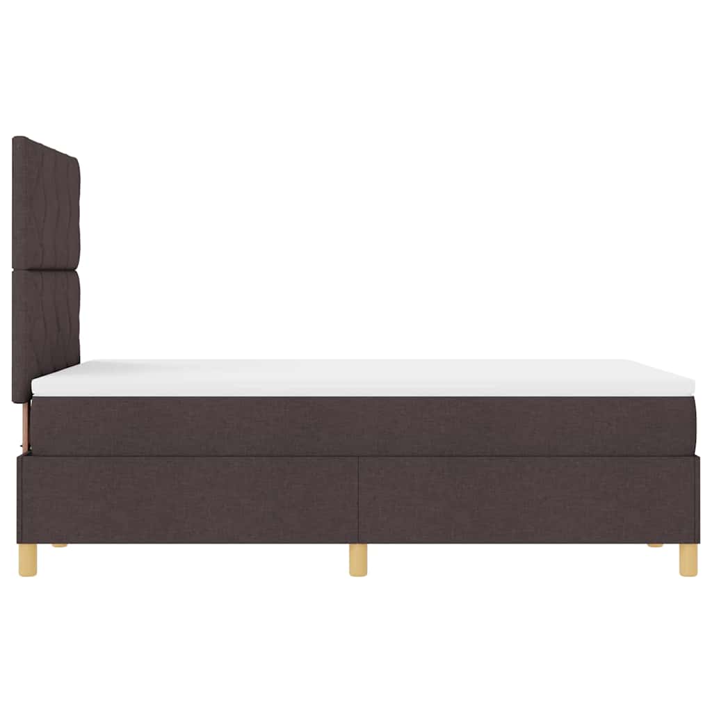 LED Box Spring Krevet Tamno smeđa 120 x 190 cm tkanina