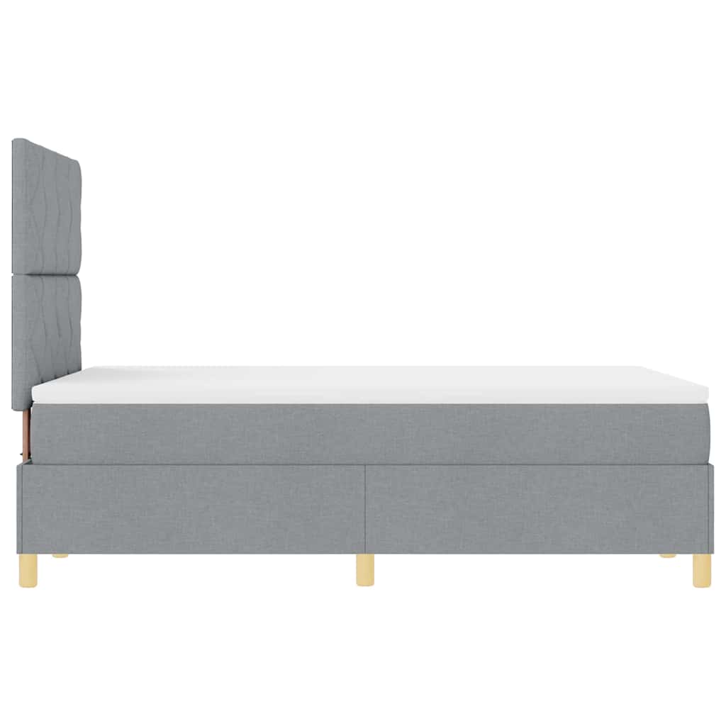 LED Box Spring Krevet Svijetlo siva 120 x 200 cm tkanina