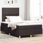LED Box Spring Krevet Tamno smeđa 120 x 200 cm tkanina