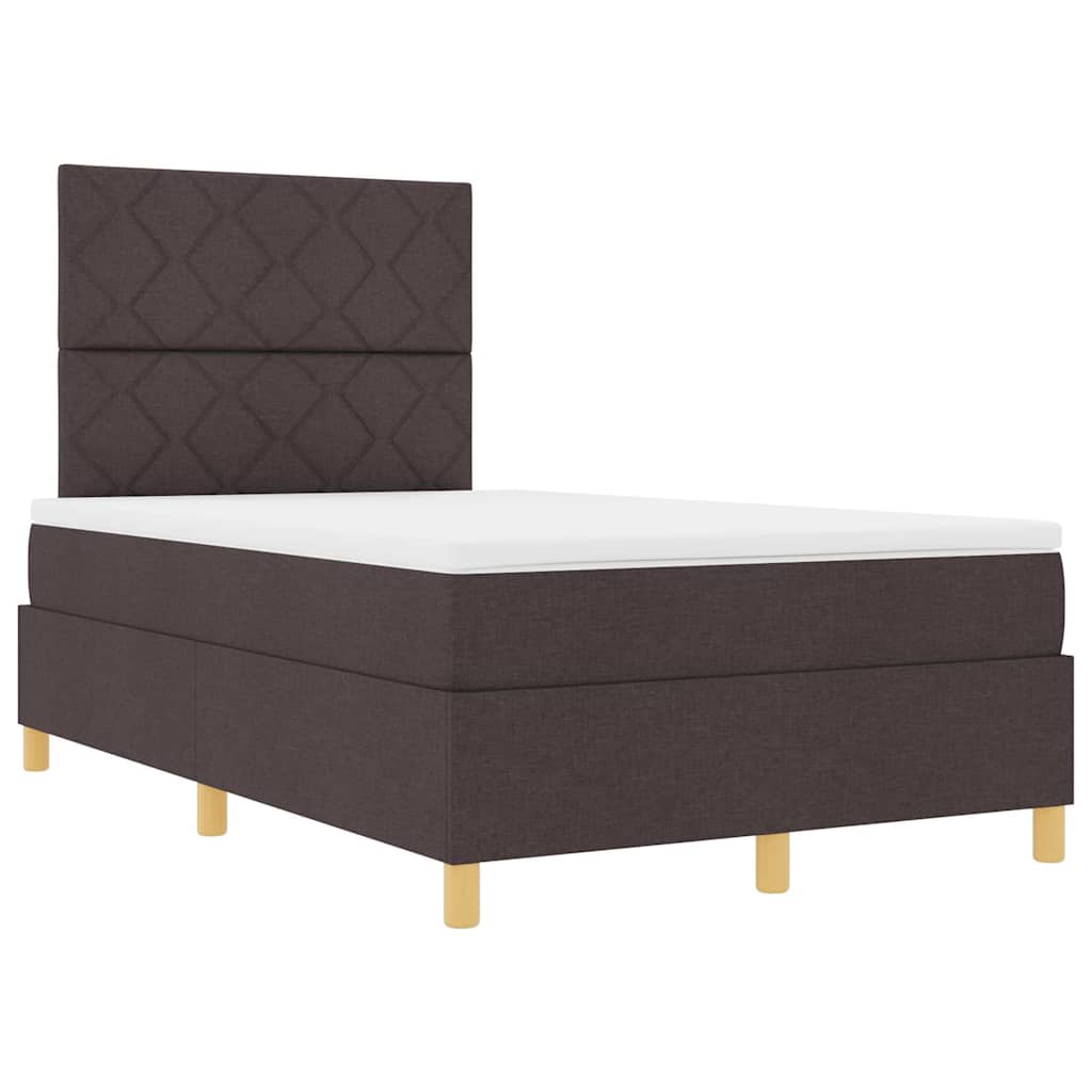 LED Box Spring Krevet Tamno smeđa 120 x 200 cm tkanina