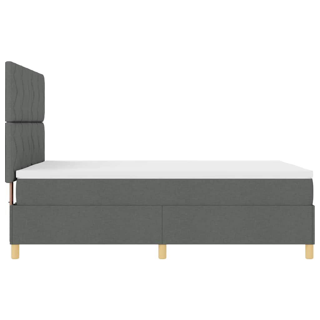 LED Box Spring Krevet Tamno siva 140 x 190 cm tkanina