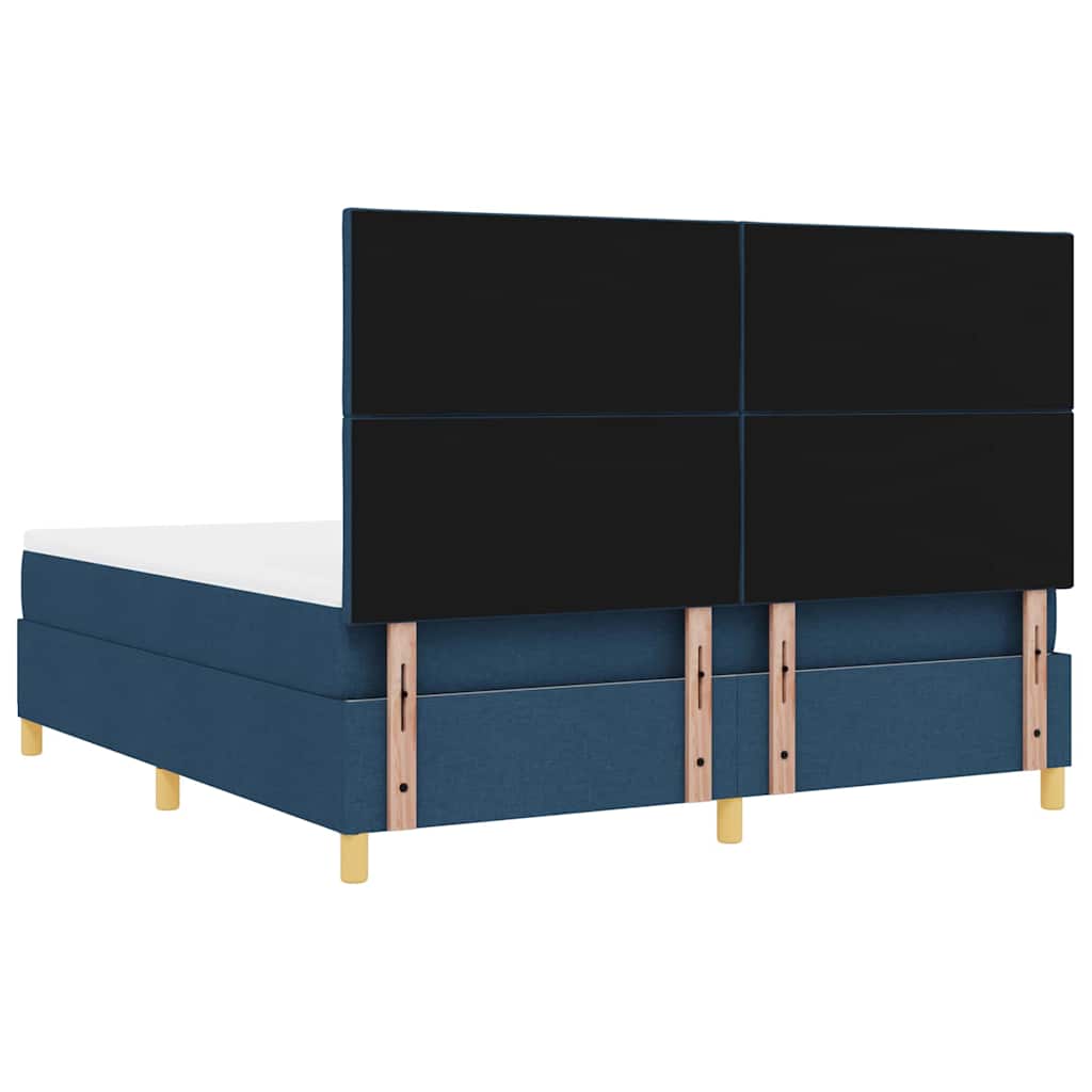 LED Box Spring Krevet s uzglavljem Plava 180 x 200 cm tkanina