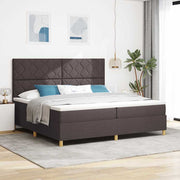 LED Box Spring Krevet Tamno smeđa 200 x 200 cm tkanina