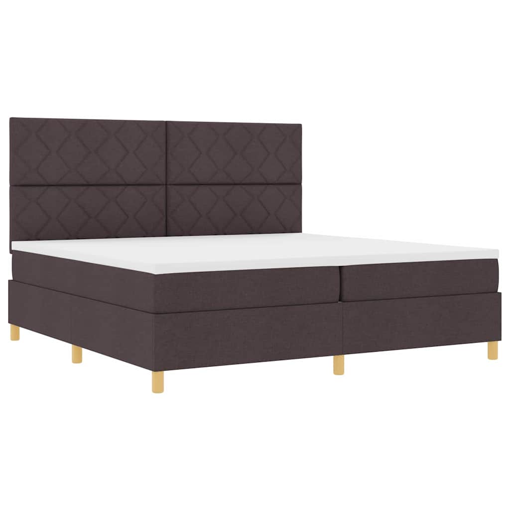 LED Box Spring Krevet Tamno smeđa 200 x 200 cm tkanina