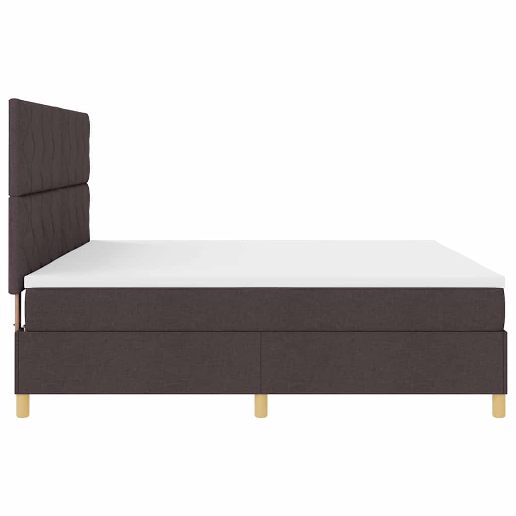 LED Box Spring Krevet Tamno smeđa 200 x 200 cm tkanina