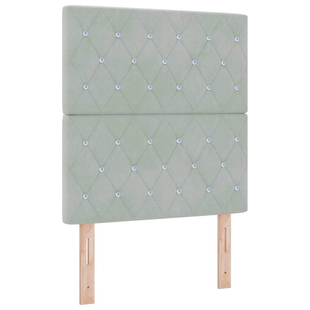 LED Box Spring Krevet Svijetlo siva 80 x 200 cm tkanina