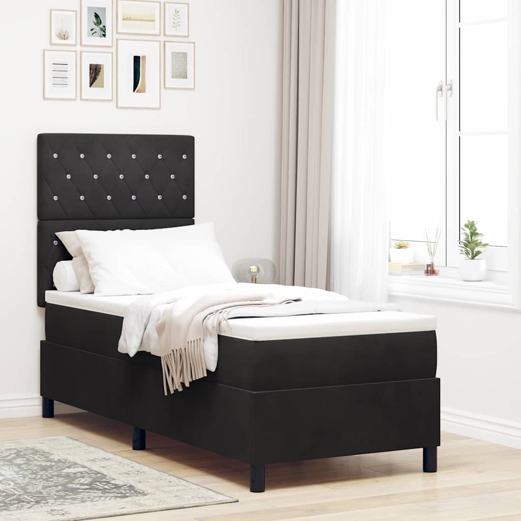 LED Box Spring Krevet s madracem Baršun