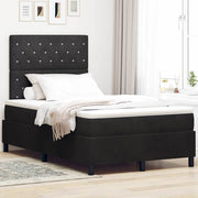 LED Box Spring Krevet s madracem Crna 120 x 200 cm Baršun