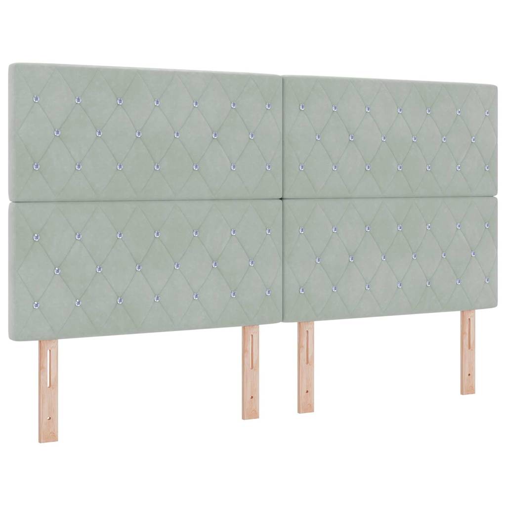 LED Box Spring Krevet Svijetlo siva 180 x 200 cm Baršun