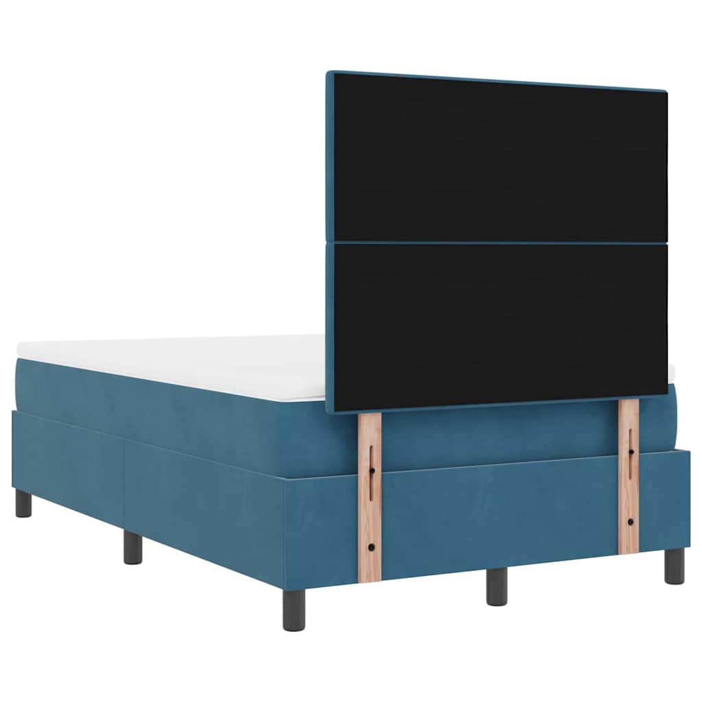 LED Box Spring Krevet Tamno plava 120 x 190 cm Baršun
