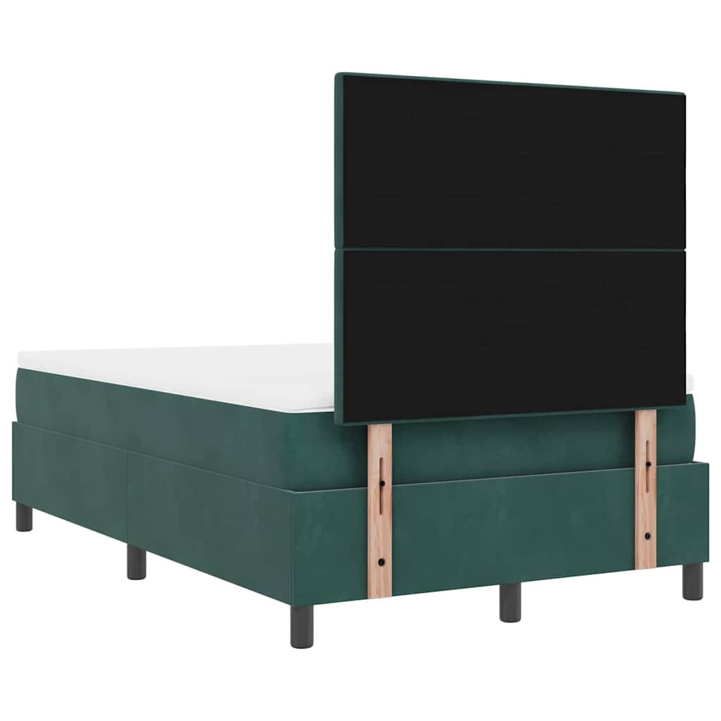 LED Box Spring Krevet Tamnozelena 120 x 200 cm Baršun