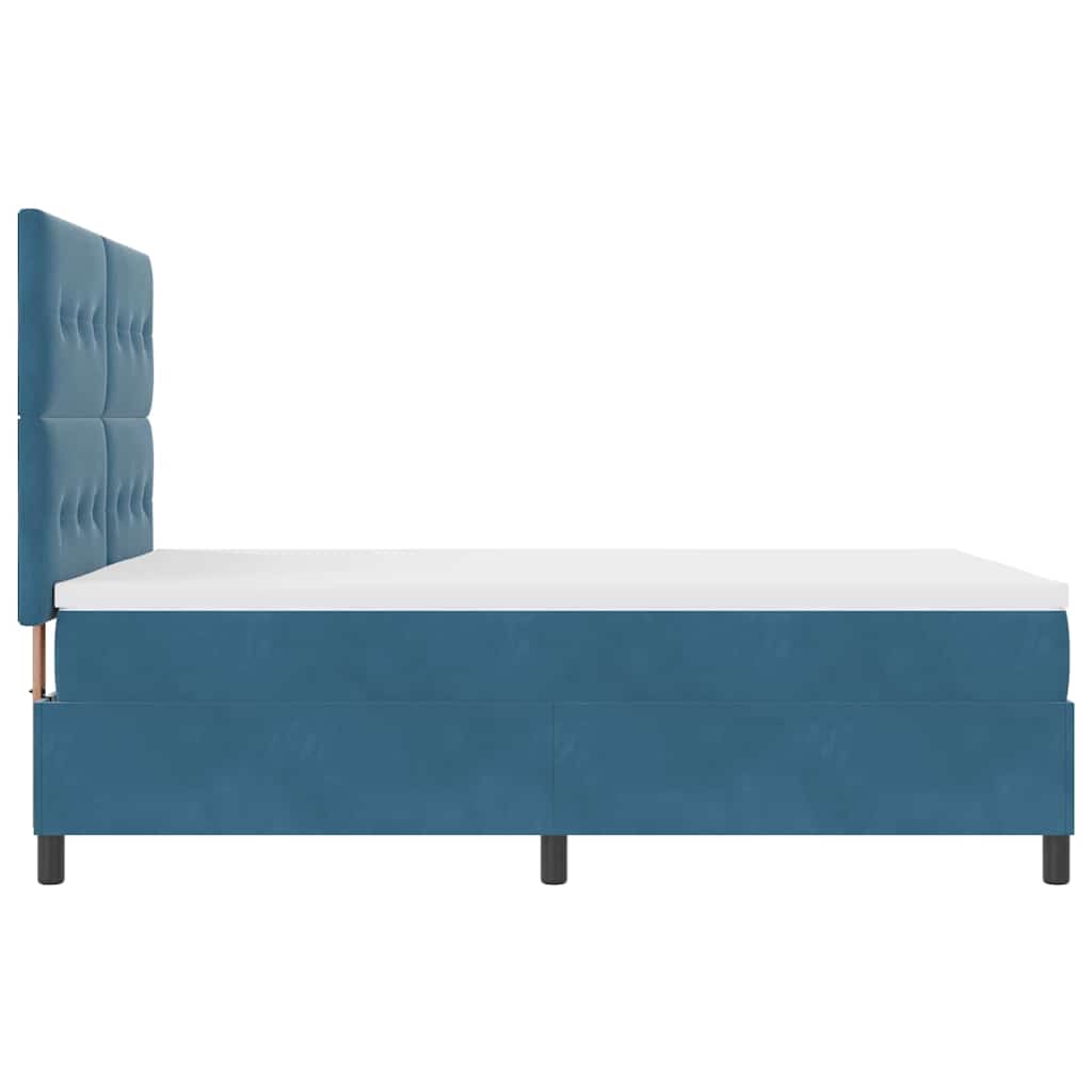 LED Box Spring Krevet Tamno plava 140 x 190 cm Baršun