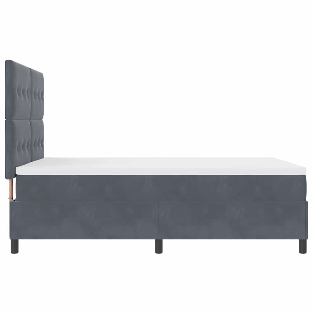 LED Box Spring Krevet s madracem Tamno siva 160 x 200 cm Baršun
