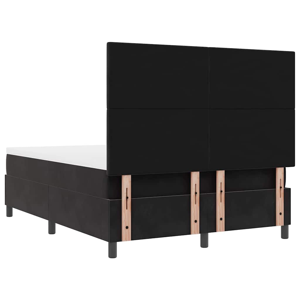 LED Box Spring Krevet s madracem Crna 160 x 200 cm Baršun
