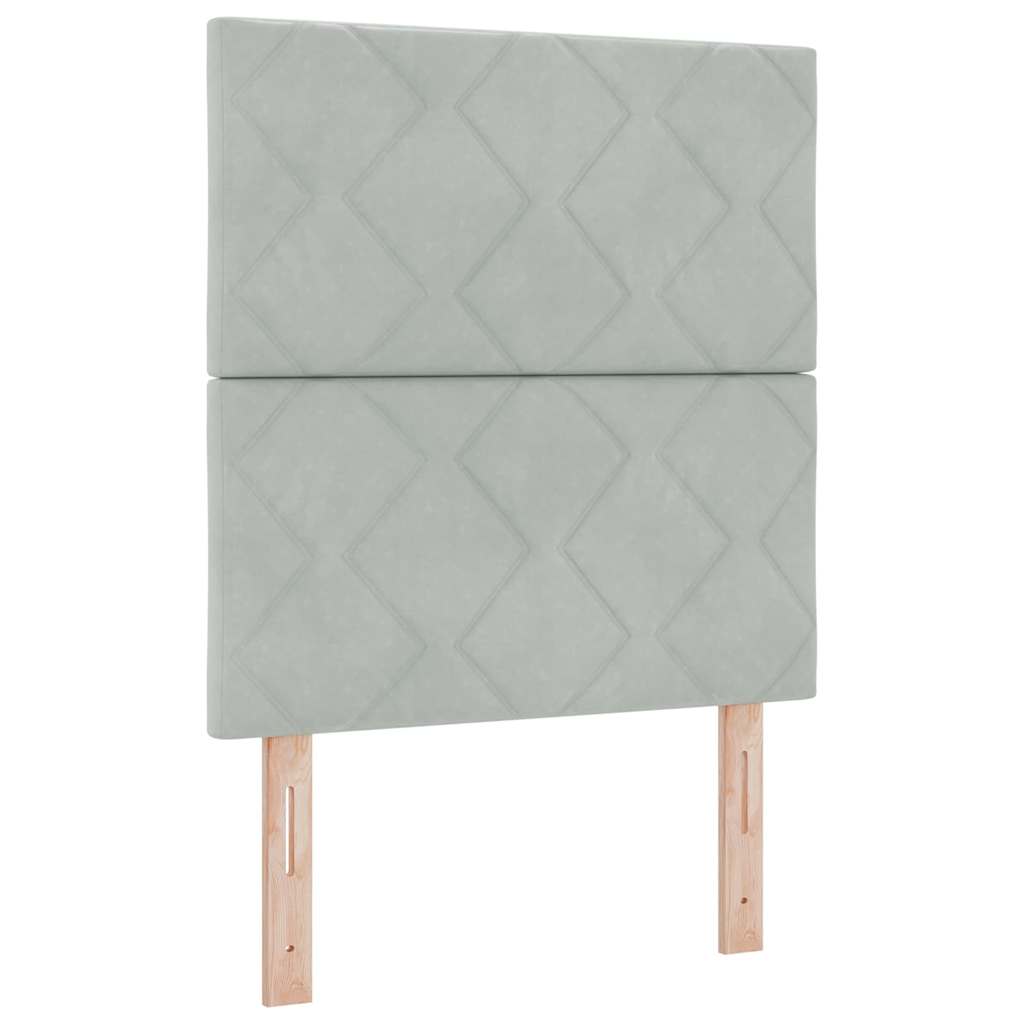 LED Box Spring Krevet Svijetlo siva 80 x 200 cm Baršun