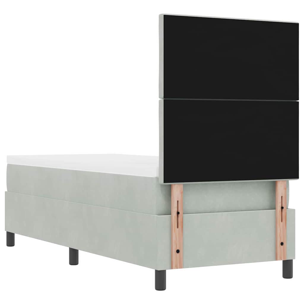 LED Box Spring Krevet Svijetlo siva 80 x 200 cm Baršun